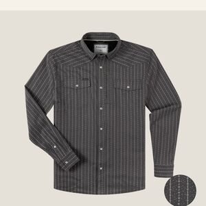 Ponch Men's Charcoal Pinstripe Dress Shirt